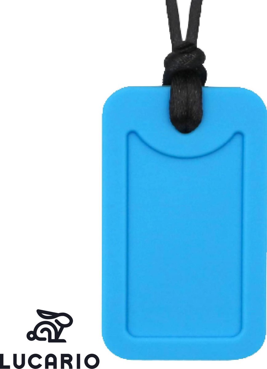 Bijtketting - Kauwketting | ID Tag | Army Tag - Blauw | Ook geschikt voor volwassenen